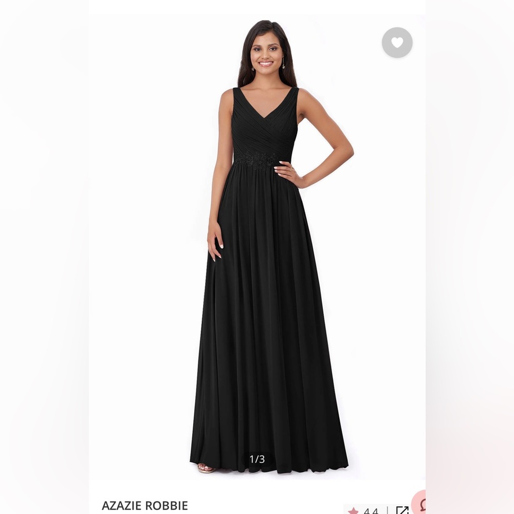 Azazie Robbie custom size in black (size 2-4)